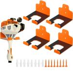 JNIHEEP Garage Organizer Trimmer Rack, Garden Power Tool Hanger Weed Whackers Holder Wall Mounted for Grass Trimmer, Hedge Trimmer, Garage Trimmer, Garden Tools,4 Pack(Orange)