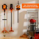 JNIHEEP Garage Organizer Trimmer Rack, Garden Power Tool Hanger Weed Whackers Holder Wall Mounted for Grass Trimmer, Hedge Trimmer, Garage Trimmer, Garden Tools,4 Pack(Orange)