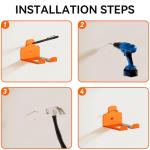 JNIHEEP Garage Organizer Trimmer Rack, Garden Power Tool Hanger Weed Whackers Holder Wall Mounted for Grass Trimmer, Hedge Trimmer, Garage Trimmer, Garden Tools,4 Pack(Orange)