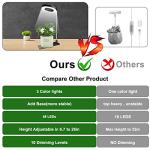 Aokrean Plant Grow Light, 48 LEDs Full Spectrum Grow Lights for Indoor Plants, Height Adjustable Small Halo Grow Light with Base, 3 Optional Spectrums, Auto Timer 3/9/12Hrs, 10 Brightness, 3 Pack