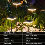 Solar Lights Outdoor Garden 4 Pack Solar Pathway Light 31" Tall Solar Landscape Lights 34LM Bright Up to 12H IP65 Waterproof Auto On/Off for Walkway Outside Yard Path Patio Lawn Flower Bed plant Decor
