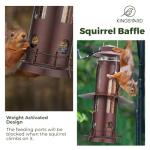 Kingsyard Squirrel Proof Bird Feeder for Outdoors Hanging, Metal Wild Bird Feeders with Removable Base and Baffle, Easy to Clean & Refill, 3 lbs Large Seed Capacity, Antique Copper