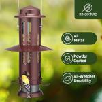Kingsyard Squirrel Proof Bird Feeder for Outdoors Hanging, Metal Wild Bird Feeders with Removable Base and Baffle, Easy to Clean & Refill, 3 lbs Large Seed Capacity, Antique Copper