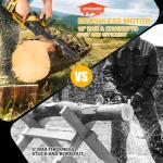 Brushless Electric Chainsaw 12" Cordless Tool Only for Dewalt 20V/60V Battery with Auto Oiler & Security Lock, for Tree Trimming and Branch Wood Cutting (Tool Only) (for DeWalt 20v Battery)