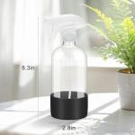 Worldgsb 2 Pack Glass Spray Bottles with Silicone Sleeve, 16 oz Empty Refillable Containers with Adjustable Spray Nozzles, Spray Bottles for Hair, Cleaning Solutions and Plants Black