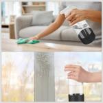 Worldgsb 2 Pack Glass Spray Bottles with Silicone Sleeve, 16 oz Empty Refillable Containers with Adjustable Spray Nozzles, Spray Bottles for Hair, Cleaning Solutions and Plants Black