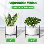 Airpark Plant Stand Indoor Adjustable, Metal Modern Plant Stands, Heavy Duty Stable Plant Pot Flower Holder Indoor Outdoor Corner, Fit 8 9 10 11 12 inch Pots, Black (Pot & Plant Not Included)