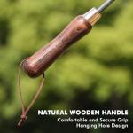 RESTMO 3-in-1 Heavy Duty Gardening Tools Kit, Premium Carbon Steel Garden Tools with Ergonomic Wooden Handle Includes Trowel, Transplanter, and Cultivator, Ideal Gardening Gifts for Women, Gardener