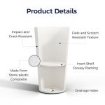 FONTOI 23.6" Tall Planter for Outdoor Plants Set of 2 Large Outdoor Plastic Striped Flower Pots, Front Porch Furniture, Garden Pots, Decorative Planters for Indoor/Outdoor, Patio, Balcony, White