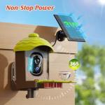 Smart Bird Feeder with Camera Outdoor: 2K Wild Bird Watching Video Cam - Unique Gifts for Nature Lover - Birds House Window at Garden IP66 Solar Charged & Squirrel-Proof Alarm