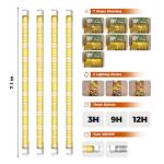 Bamworld Plant Stand with Grow Light Plant Shelf for Mutiple Pots Large Plant Holder for Living Room Patio Boho Home Decor for Gardening Warm Light