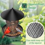 Bird Feeder for Outdoor Hanging, Mess Free Birdfeeder for Outdoor with Catch Tray, Heavy Duty Metal for Outside Hanging to Attracting Birds