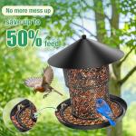Bird Feeder for Outdoor Hanging, Mess Free Birdfeeder for Outdoor with Catch Tray, Heavy Duty Metal for Outside Hanging to Attracting Birds