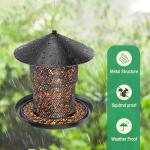 Bird Feeder for Outdoor Hanging, Mess Free Birdfeeder for Outdoor with Catch Tray, Heavy Duty Metal for Outside Hanging to Attracting Birds