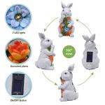 Nacome Solar Garden Outdoor Statues Bunny with Succulent and 7 LED Lights – Lawn Decor for Patio, Balcony, Yard Ornament - Chrismtas Gifts for Mom Grandma