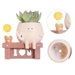QIAOLY Sunflower Planter Pot with Drainage Hole Cute Plant Pots for Succulents Plants Live Unique Flower Pots for Indoor Outdoor Use