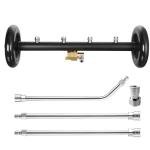 Tool Daily Undercarriage Pressure Washer Attachment 16 Inch, Dual-Function Undercarriage Cleaner for Power Washer and Garden Hose, Under Car Wash Water Broom with 3 Pieces Extension Wand, 4000 PSI