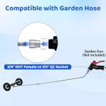 Tool Daily Undercarriage Pressure Washer Attachment 16 Inch, Dual-Function Undercarriage Cleaner for Power Washer and Garden Hose, Under Car Wash Water Broom with 3 Pieces Extension Wand, 4000 PSI