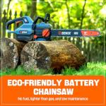 SENIX Chainsaw|60V 16" Battery Chainsaw|Brushless Electric Chainsaws|Cordless Chain Saw with 4Ah Battery & Charger|Garden Tool for Trees, Pruning, Branch Trimming, Best Gifts for Man, CSX6-M