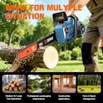 SENIX Chainsaw|60V 16" Battery Chainsaw|Brushless Electric Chainsaws|Cordless Chain Saw with 4Ah Battery & Charger|Garden Tool for Trees, Pruning, Branch Trimming, Best Gifts for Man, CSX6-M