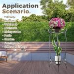 Kavlium Plant Stand Indoor Outdoor，Tall Black Metal Rustproof Stable Plant Stands，2 Tier 27.1 inch Multiple Plant Rack Holder Rack Flower Pot Stand Heavy Duty Plant Shelf