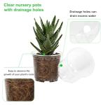 JERIA 30 Pack 5/6/7 Inch Clear Nursery Pots with Drainage Holes, Clear Plant Pot for Planting, Transparent Plastic Plant Pots,Durable Seed Starting Pot for Succulents