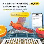 Bird Feeder with Camera 5MP Live Video, Solar Powered Smart AI Identify Birds Species, 2.4G WiFi Camera with Squirrel-Proof, 2-in-1 Bird Bath, Instant Arrival Alerts, Ideal Gifts for Birdlovers