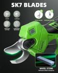 Newly Upgraded Cordless Pruning Shear, 1.4'' Cutting Diameter Electric Pruning Shears Cordless for Gardening with Brushless Motor, 2 Batteries,LCD Display,SK7 Carbon Steel Blades