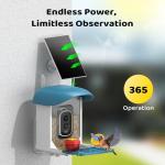 Bird Feeder with Camera 5MP Live Video, Solar Powered Smart AI Identify Birds Species, 2.4G WiFi Camera with Squirrel-Proof, 2-in-1 Bird Bath, Instant Arrival Alerts, Ideal Gifts for Birdlovers