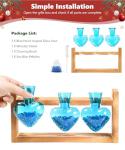 Nacome Plant Terrarium Propagation Stations: Christmas Gifts for Plant Lovers Women Mom Wife - Wooden Stand Tabletop Planter 3 Bulb Glass Vase Heart Shaped for Hydroponics Indoor Home Office Decor