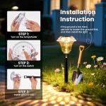 PATIOPIA Solar Pathway Lights Garden Decor for Yard, Solar Garden Lights for Outside Waterproof Landscape Lighting, Garden Decorative for Walkway, Driveway, Yard, Landscape, Lawn (6 Pack Warm White)