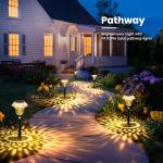 PATIOPIA Solar Pathway Lights Garden Decor for Yard, Solar Garden Lights for Outside Waterproof Landscape Lighting, Garden Decorative for Walkway, Driveway, Yard, Landscape, Lawn (6 Pack Warm White)