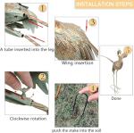 Gold Metal Crane Garden Statues - Set of 2