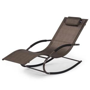 mansion home Lounge Chair, Outdoor Chaise Lounge with Detachable Pillow for Patio, Lawn, Pool, Outdoor Lounge Chairs, Brown