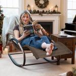 mansion home Lounge Chair, Outdoor Chaise Lounge with Detachable Pillow for Patio, Lawn, Pool, Outdoor Lounge Chairs, Brown