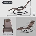 mansion home Lounge Chair, Outdoor Chaise Lounge with Detachable Pillow for Patio, Lawn, Pool, Outdoor Lounge Chairs, Brown