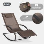 mansion home Lounge Chair, Outdoor Chaise Lounge with Detachable Pillow for Patio, Lawn, Pool, Outdoor Lounge Chairs, Brown