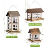 IWNTWY Bird Feeders, Heavy Duty Metal Bird Feeder for Outdoors Hanging, Weatherproof Large Capacity Wild Birdfeeder for Outside Garden Yard, Country House Shape