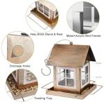 IWNTWY Bird Feeders, Heavy Duty Metal Bird Feeder for Outdoors Hanging, Weatherproof Large Capacity Wild Birdfeeder for Outside Garden Yard, Country House Shape