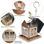IWNTWY Bird Feeders, Heavy Duty Metal Bird Feeder for Outdoors Hanging, Weatherproof Large Capacity Wild Birdfeeder for Outside Garden Yard, Country House Shape