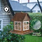 IWNTWY Bird Feeders, Heavy Duty Metal Bird Feeder for Outdoors Hanging, Weatherproof Large Capacity Wild Birdfeeder for Outside Garden Yard, Country House Shape