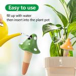 HOMYHEE Self Watering Spikes Mushroom Shaped Plant Watering Globes Irrigation Terracotta Watering Device Garden Waterer for Indoor Outdoor Plant 4 Packs