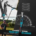 2-in-1 Cordless Pole Saw & 8'' Mini Chainsaw,Electric Handheld Chain Saw with 2× 21V 4.0Ah Rechargeable Batterie&Charger, Auto Oiling Multi-Angle,Max 16Ft Saw for Tree Trimming,Christmas Gift For Men