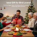 wansview Bird Feeder with Camera-Smart Bird Feeders for Outdoors Solar Powered, Birdhouse with Cam & Instant Alert, 2K Live Video, AI Identify Species, Ideal Gift for Tech Lovers, F1, Brown, 2.4G WiFi