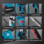 2-in-1 Cordless Pole Saw & 8'' Mini Chainsaw,Electric Handheld Chain Saw with 2× 21V 4.0Ah Rechargeable Batterie&Charger, Auto Oiling Multi-Angle,Max 16Ft Saw for Tree Trimming,Christmas Gift For Men