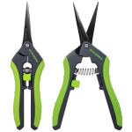 STAYGROW 2pcs 6.5" Pruning Shears for Gardening, Ultra Sharp Garden Scissors for Precise Cuts, Stainless Steel Bonsai Clippers with Spring Loaded, 6.5 Inch Garden Shears (1pc Straight & 1pc Curved)