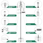 Bird Feeding Station Kit Pole Wild Bird Feeder Hanging Planter Hanger Multi Feeder Hanging with Metal Suet Feeder Bird Bath for Attracting Wild Birds