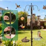 Bird Feeding Station Kit Pole Wild Bird Feeder Hanging Planter Hanger Multi Feeder Hanging with Metal Suet Feeder Bird Bath for Attracting Wild Birds