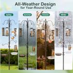 Bird Feeding Station Kit Pole Wild Bird Feeder Hanging Planter Hanger Multi Feeder Hanging with Metal Suet Feeder Bird Bath for Attracting Wild Birds