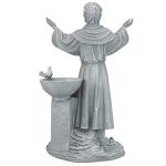 Design Toscano Francis of Assisi Blessing Religious Garden Decor Statue with Bird Bath Feeder, 19 inches Tall, Cast Stone Resin, Gray Stone Finish